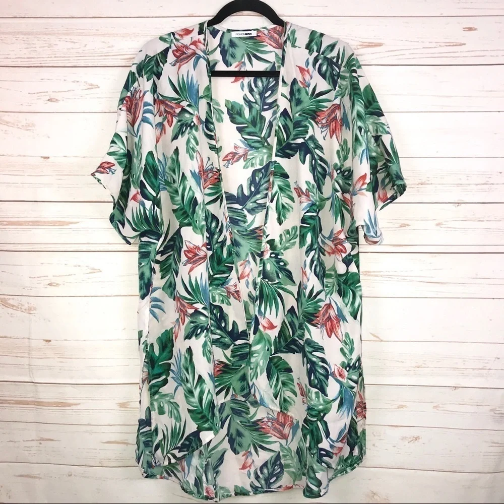 Fashion Nova Tropical Vibes Floral‎ Kimono Sz M